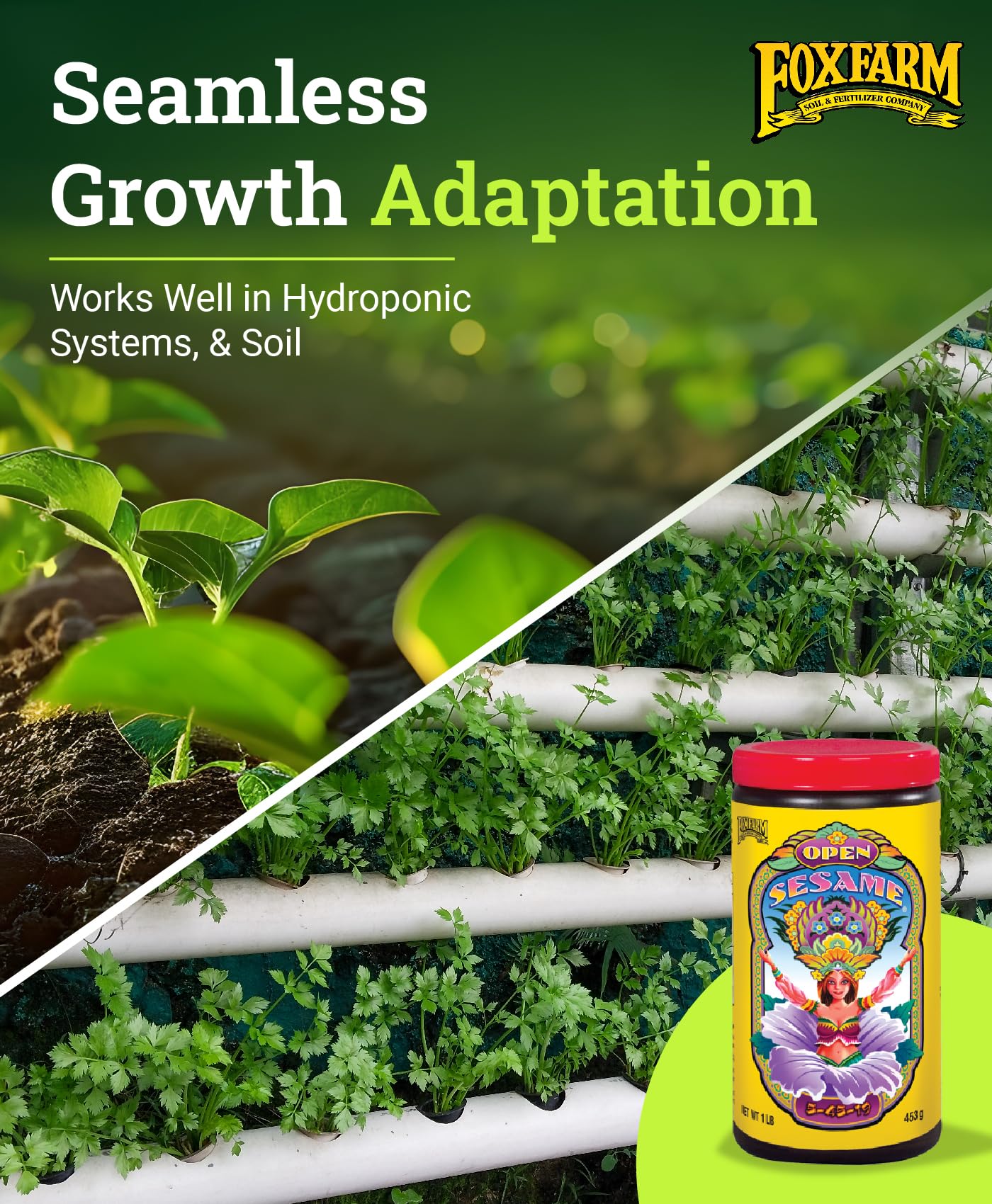 FoxFarm Open Sesame Soluble Fertilizer, High-Phosphorus Fertilizer for Early Blooming, pH Balanced - Supports Bud Development, NPK 5-45-19 (6 oz)