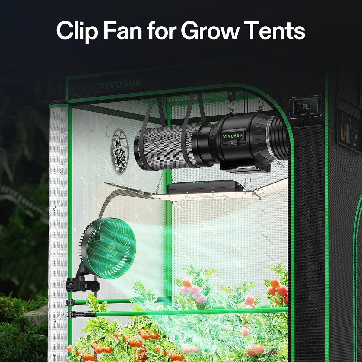 VIVOSUN AeroWave Oscillating Clip Fans, Size and Pack Options