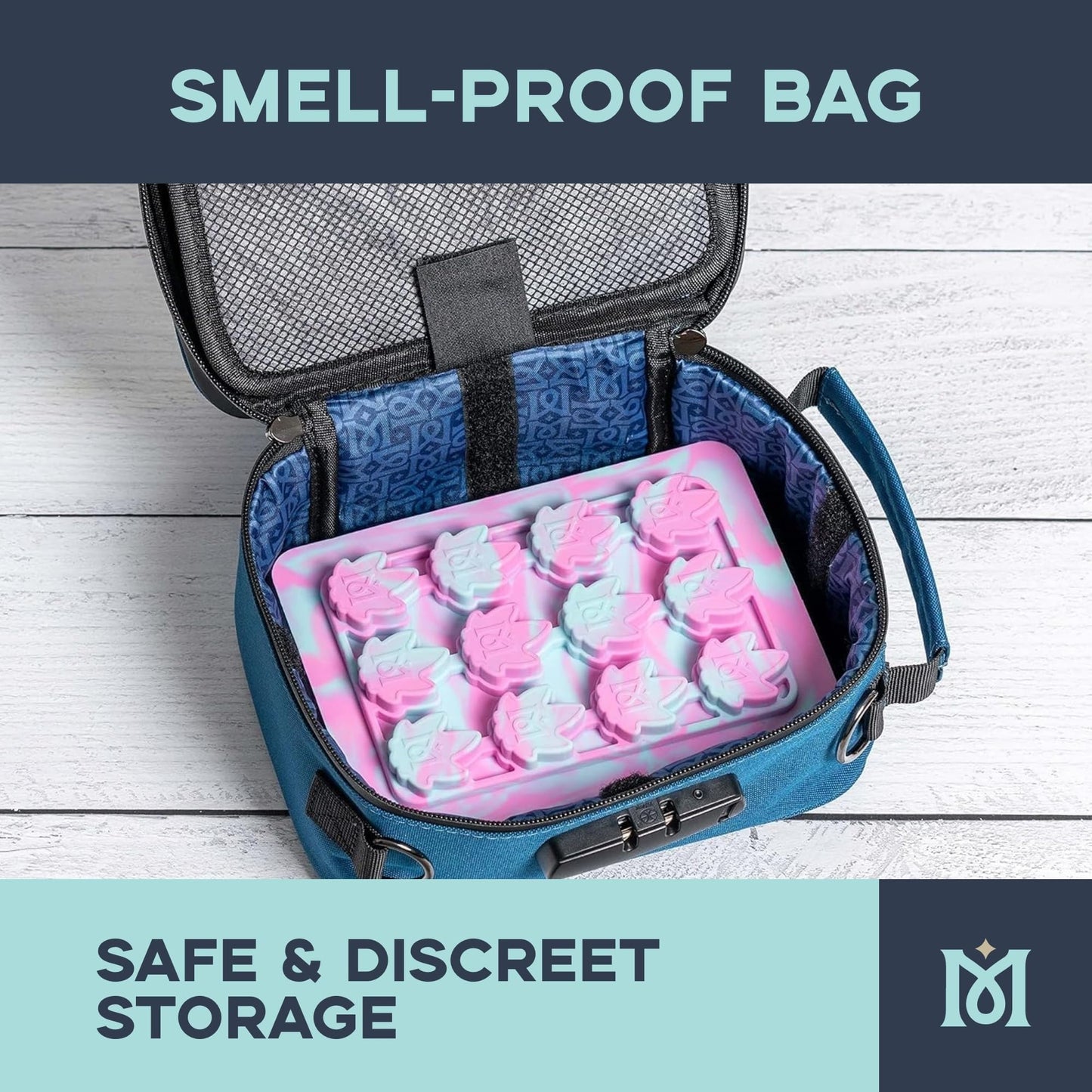 MAGICAL BUTTER Smell-Proof Bag with Combination Lock – Travel Lunch Bag with Tray & Jar – Durable, Portable, Odor-Control Storage Case