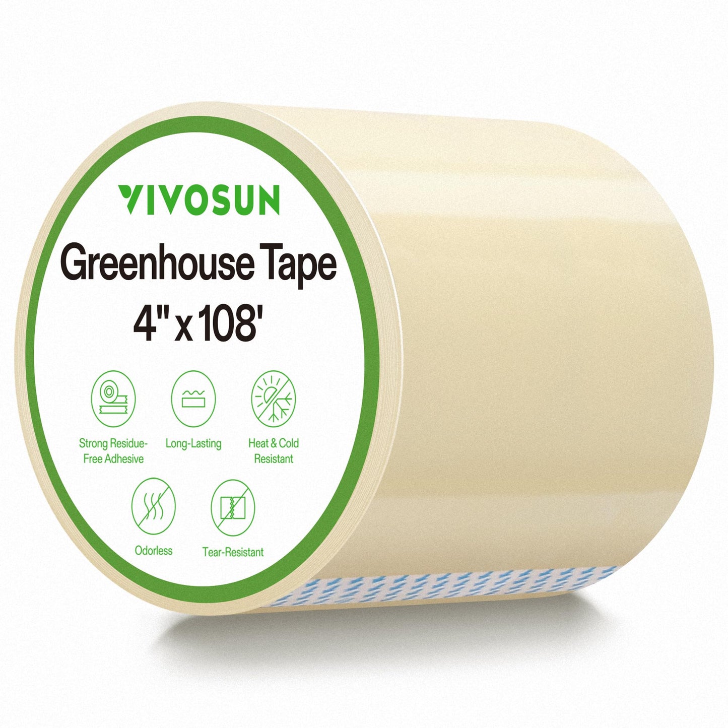VIVOSUN Greenhouse Repair Tape, 6.3 mil 3" x 108' Weatherproof Clear Poly Patch Tape, Heavy Duty Greenhouse Sheeting Coverings Film Tape for Plastic Sheeting and Tents