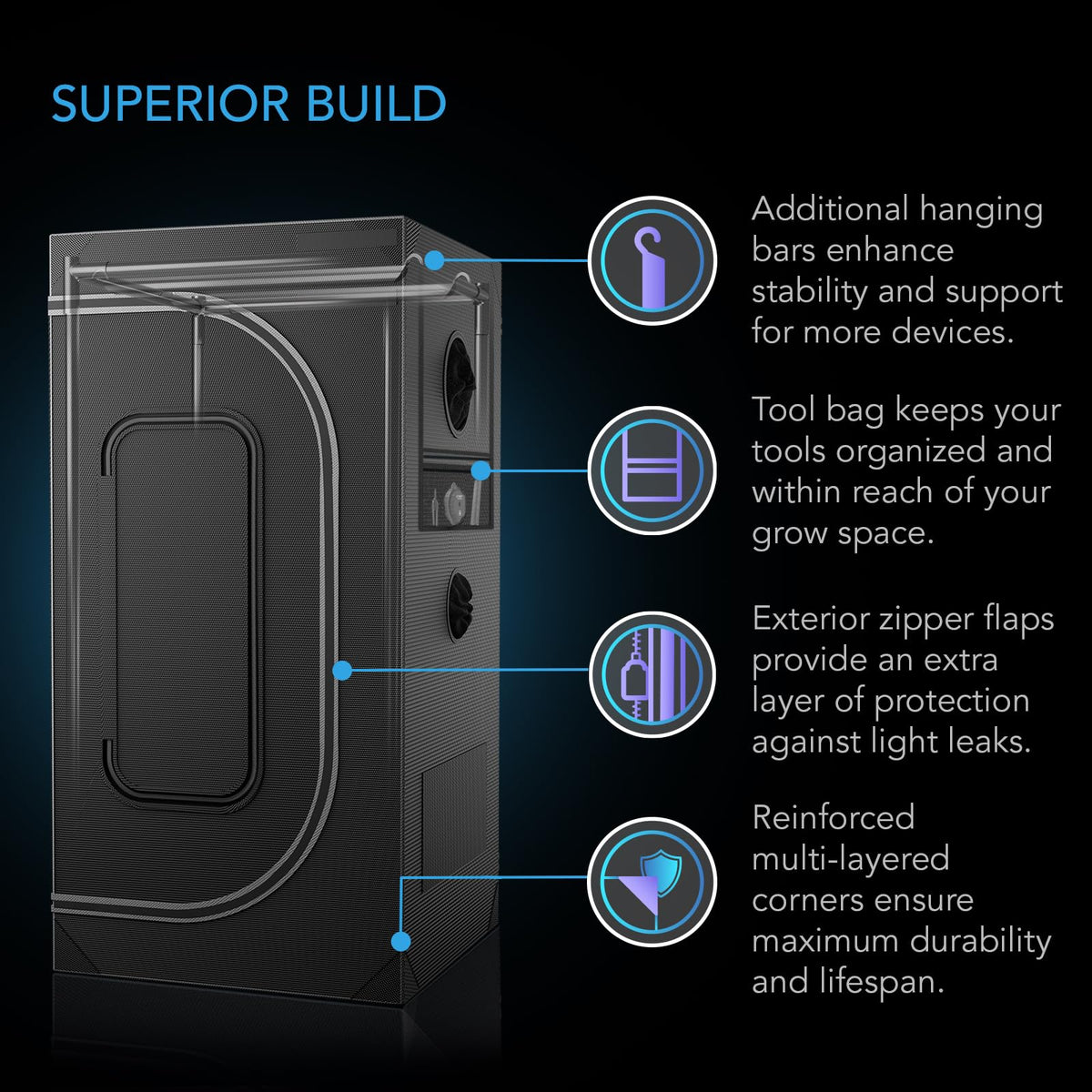 AC Infinity CLOUDLAB Grow Tents, Size and Layout Options