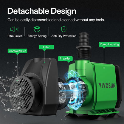 VIVOSUN Submersible Fountain Water Pumps, Multiple Options