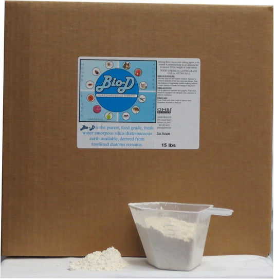 Ginesis BioD Diatomaceous Earth, Food Grade, OMRI Listed. Free Measuring Cup, Box Package (15 lbs Box)