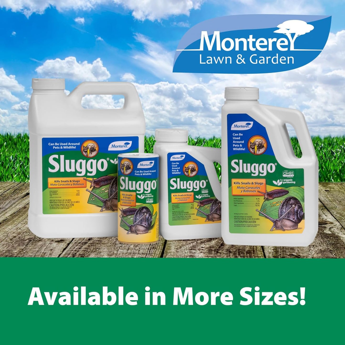 Monterey - Sluggo - Snail & Slug Killer - OMRI Listed for Organic Gardening - Bundled with Shaker Cap - Wildlife and Pet Friendly Attributes - 2.4 lb