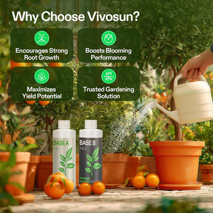 VIVOSUN Base A and B Liquid Nutrients, Size and Pack Options