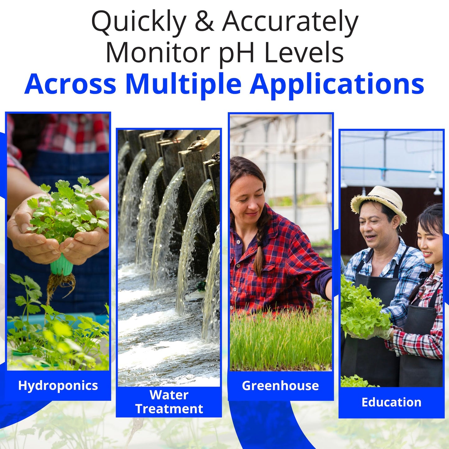 Bluelab PROBPH pH Probe for Water, Replacement Electrode for Meter, Monitor, and Controller with Easy Calibration, Tool for Hydroponic System and Indoor Plant Grow