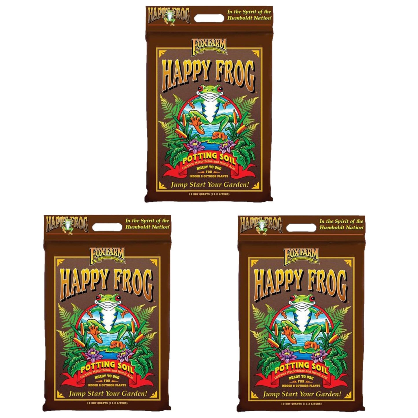 FoxFarm Happy Frog Potting Soil, 12qt – for Indoor/Outdoor Container Plants, Improves Root Efficiency, pH Adjusted for Optimal Nutrient Uptake – Contains Microbes and Humic Acids