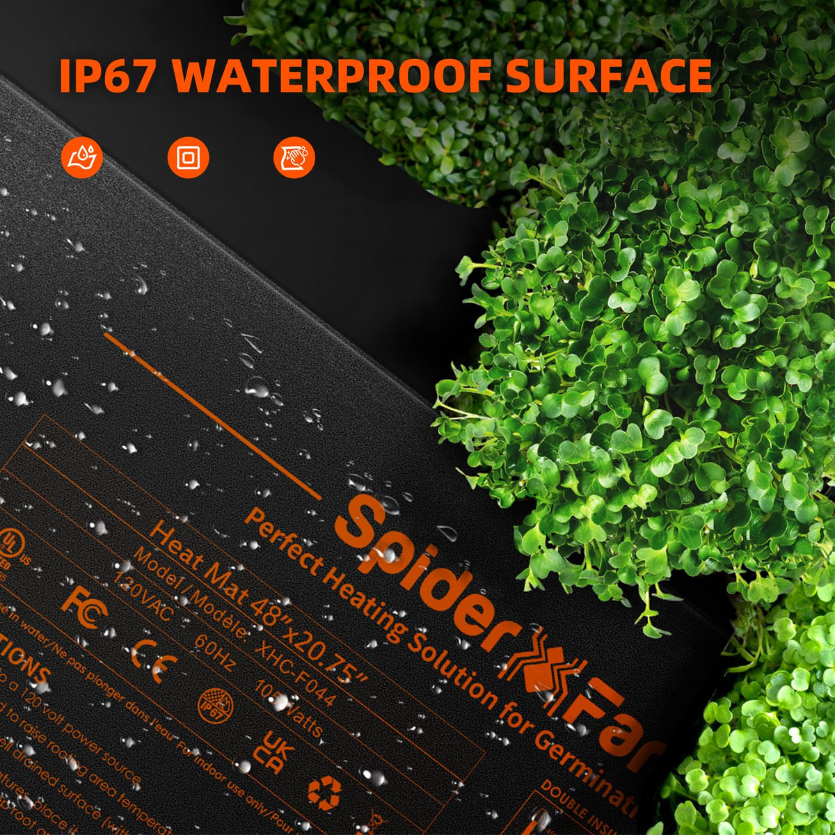 Spider Farmer 10"x20.75" Seedling Heat Mat with Built-in Thermostat