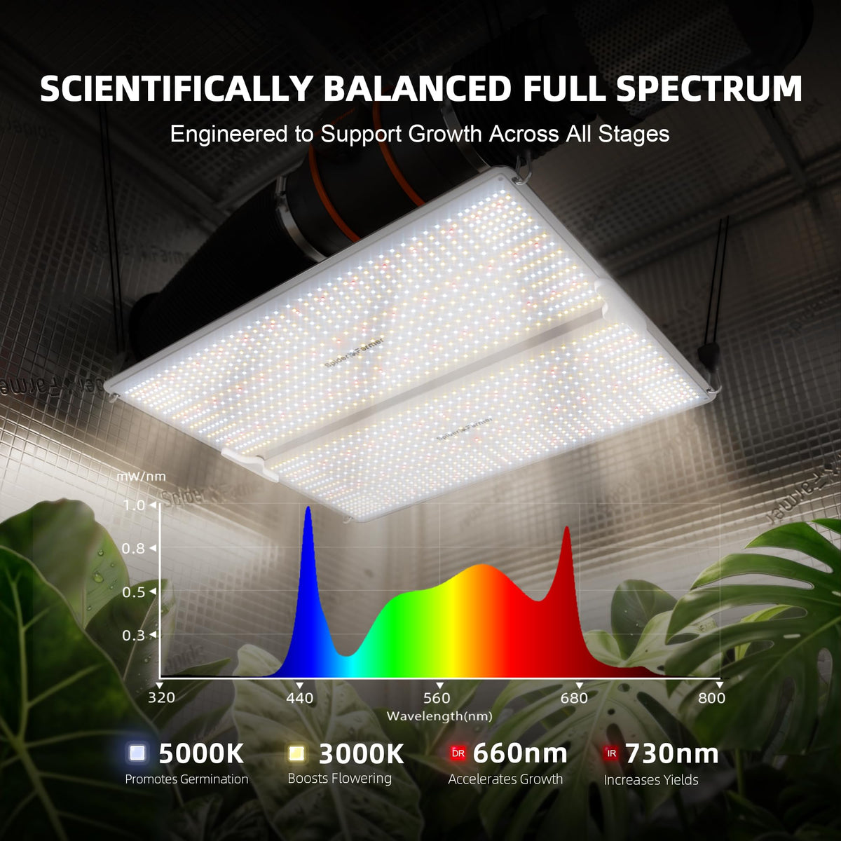 Spider Farmer SF1000 LED Grow Lights for Indoor Plants in 2x2/3x3 Grow Tent