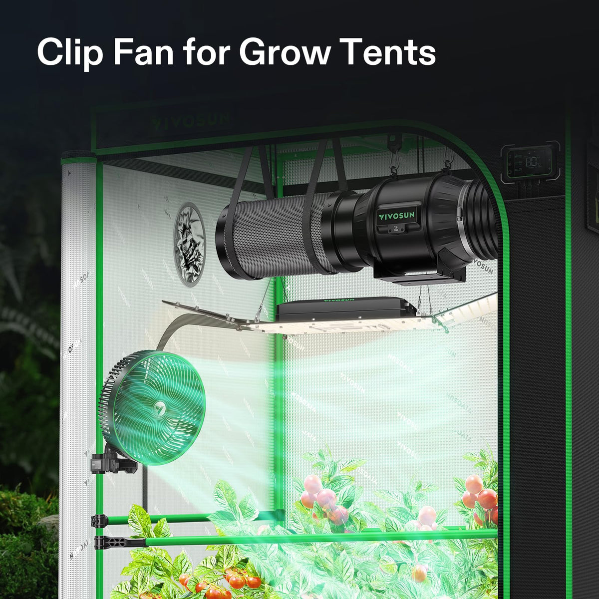 VIVOSUN AeroWave Oscillating Clip Fans, Size and Pack Options
