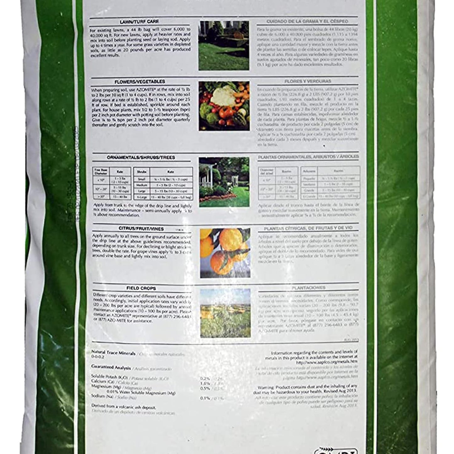 Azomite Organic Fertilizer - OMRI Certified - Granulated Natural Trace Minerals Soil Conditioner & Fertilizer For Healthier Plants Improved Soil Texture Increased Crop Yields Best For Ecosystem