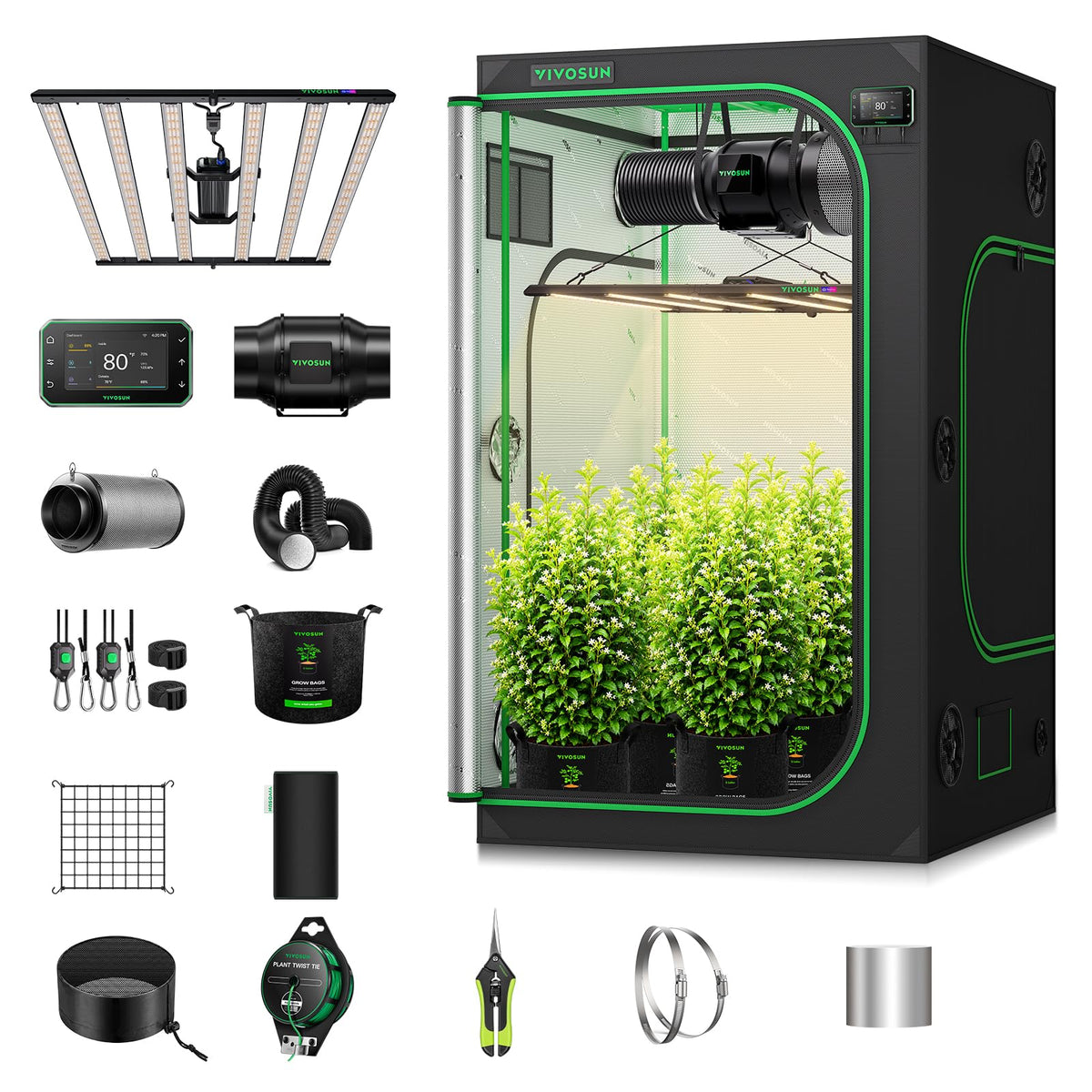 VIVOSUN Smart Grow Tent Kits, Multiple Sizes