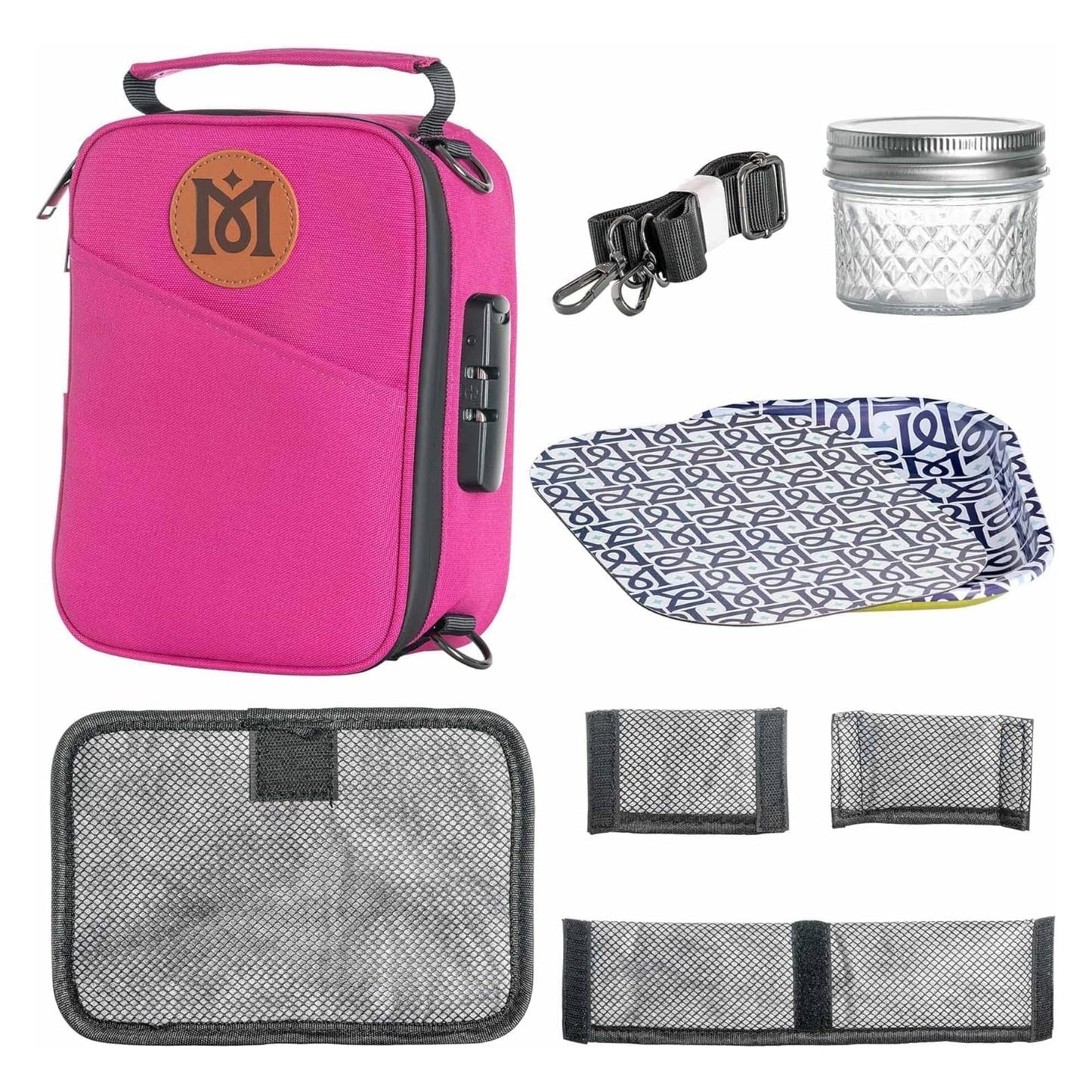 MAGICAL BUTTER Smell-Proof Bag with Combination Lock – Travel Lunch Bag with Tray & Jar – Durable, Portable, Odor-Control Storage Case