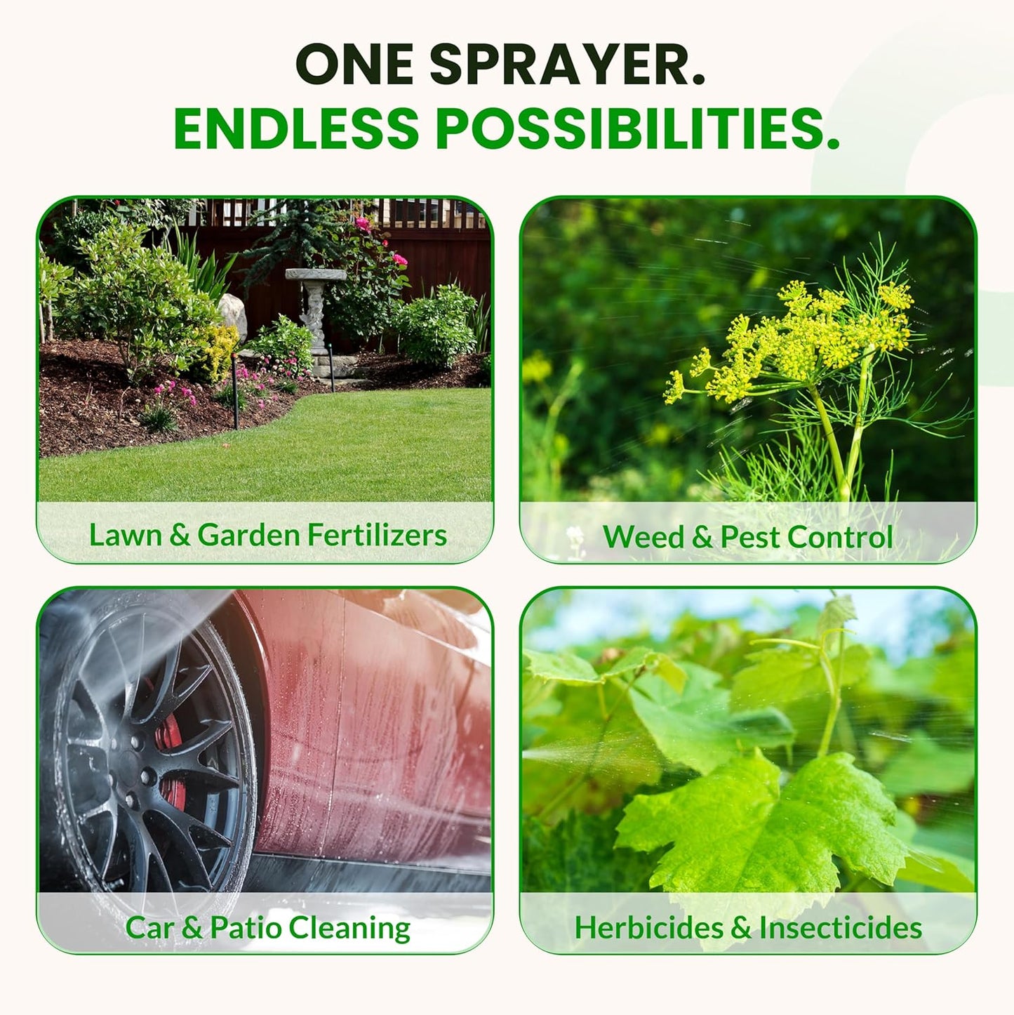 Humboldts Secret 2-Pack Garden Hose End Sprayer | Multipurpose Lawn Attachment with 100 to 1 Mixing Ratio | Garden Sprayer for Lawn Care, Fertilizing, Car Wash & Outdoor Use | 32 ounce