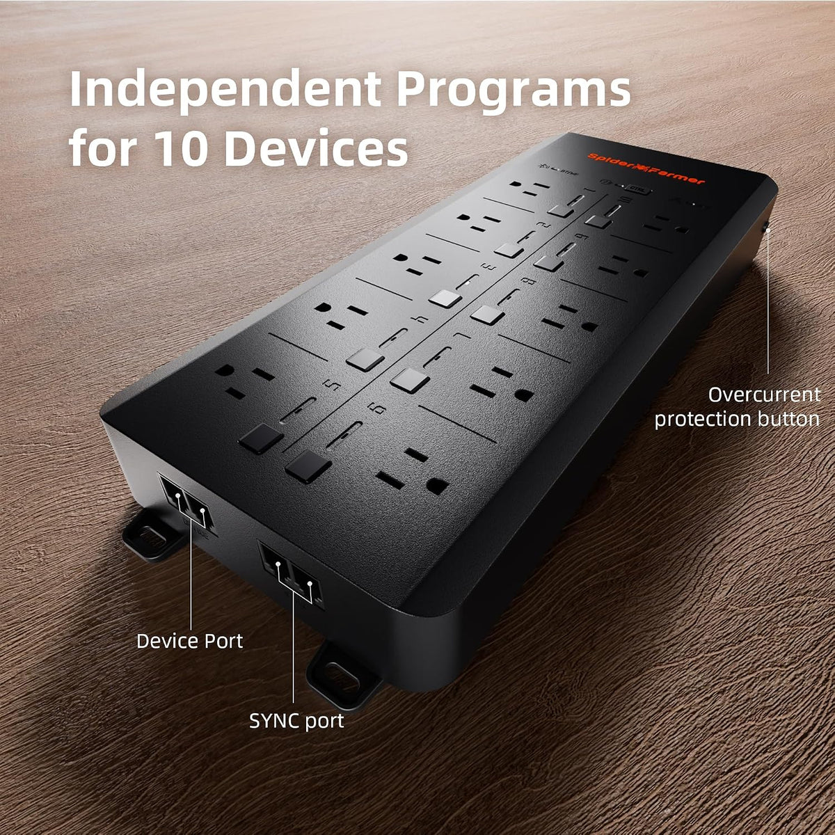 Spider Farmer GGS AC10 Power Strip Kits 10 AC APP-Based Controls Outlets