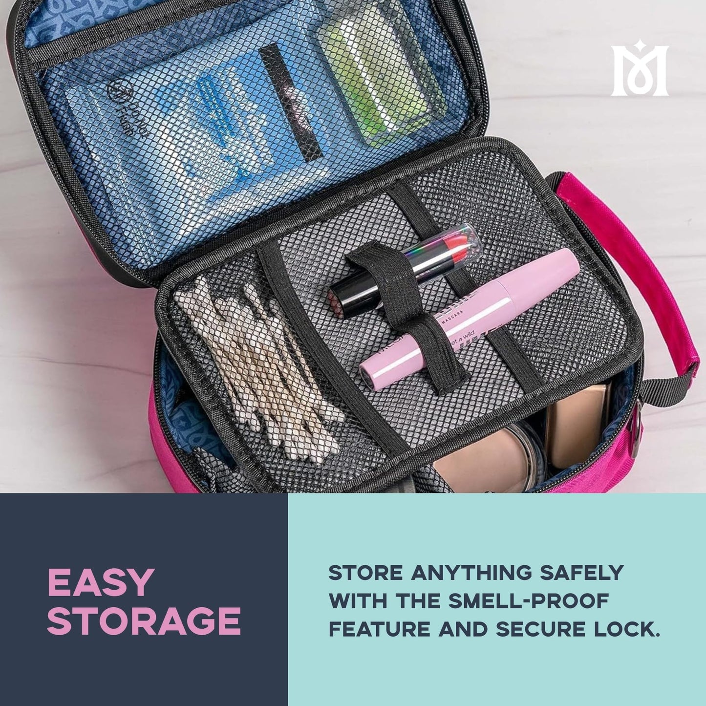 MAGICAL BUTTER Smell-Proof Bag with Combination Lock – Travel Lunch Bag with Tray & Jar – Durable, Portable, Odor-Control Storage Case