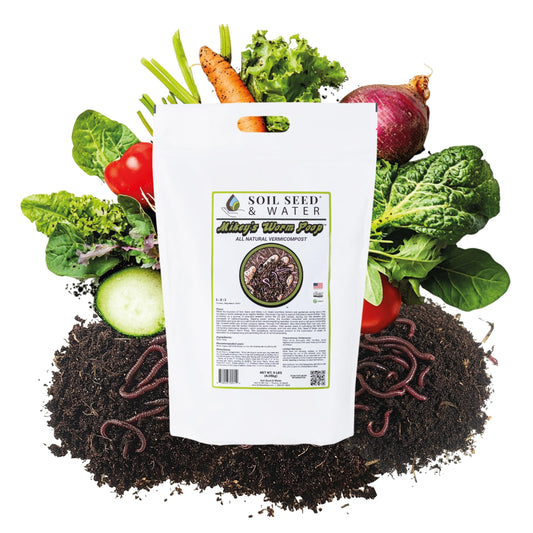 Soil Seed & Water Mikey's Worm Poop Worm Casting Organic Compost Fertilizer - OMRI Listed - Vermicompost with Earthy Smell for Indoor Plants - Safe and odorless