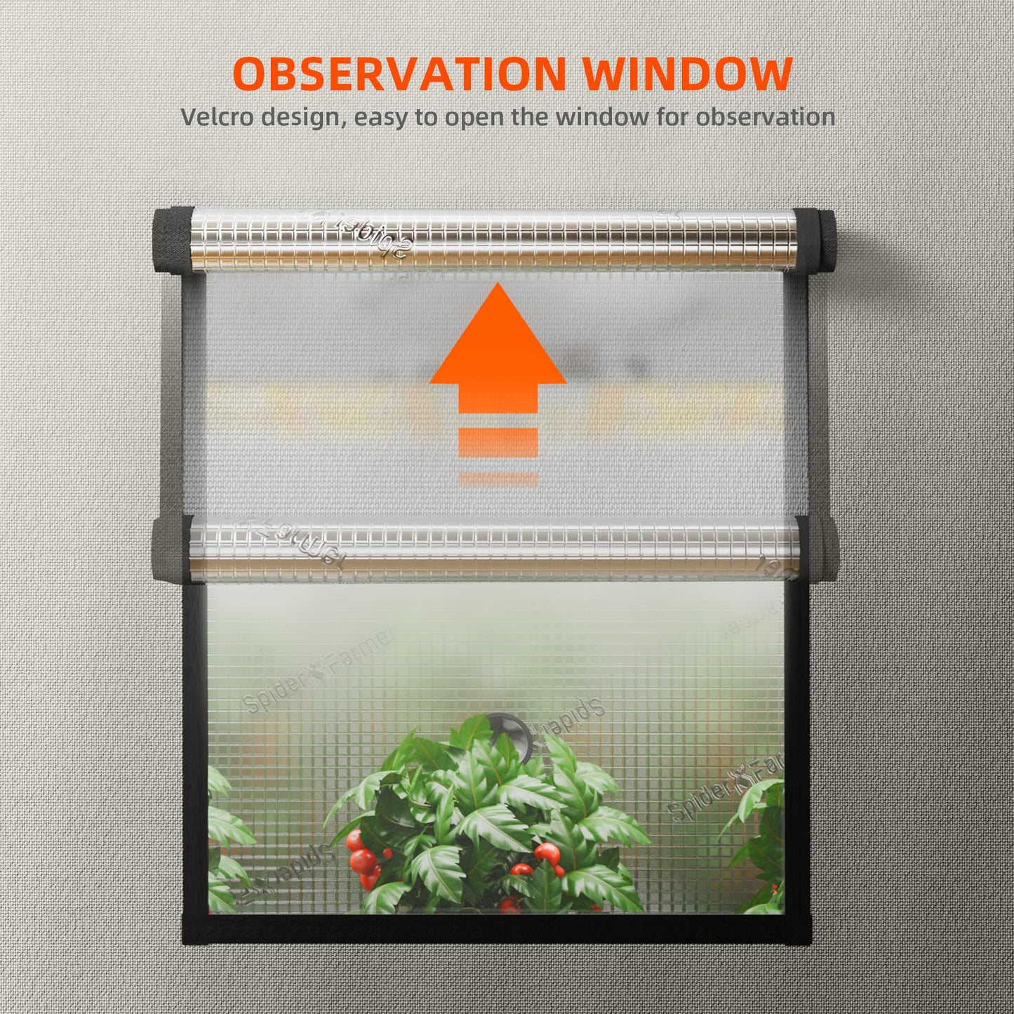 Spider Farmer Pro Series 4.6x2.3x6.6 Grow Tent, 55"x28"x80" with Roll-up Door, Observation Window Floor Tray, 2000D Thicken Mylar Canvas, 4x2 for Hydroponic Indoor Growing for SF2000, SE4500, G4500