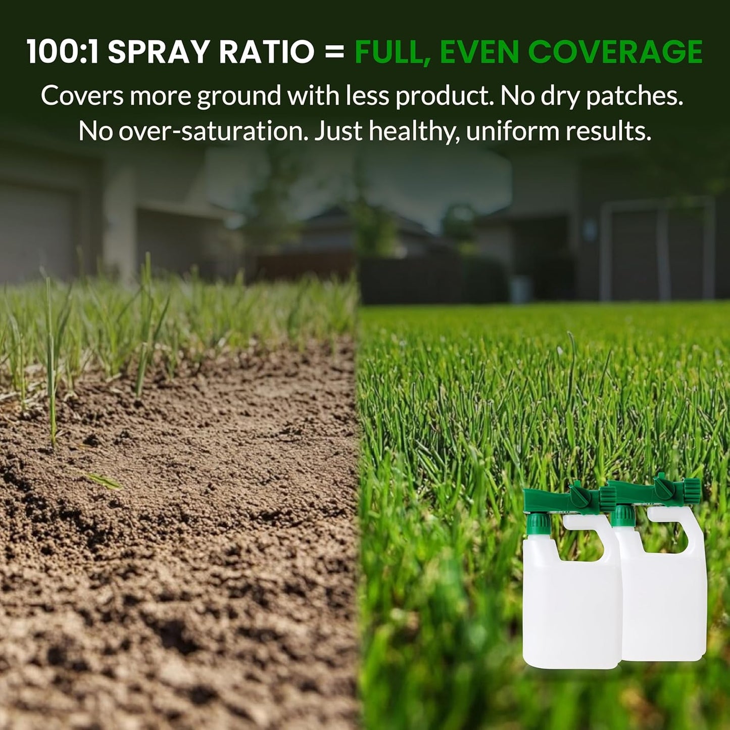 Humboldts Secret 2-Pack Garden Hose End Sprayer | Multipurpose Lawn Attachment with 100 to 1 Mixing Ratio | Garden Sprayer for Lawn Care, Fertilizing, Car Wash & Outdoor Use | 32 ounce