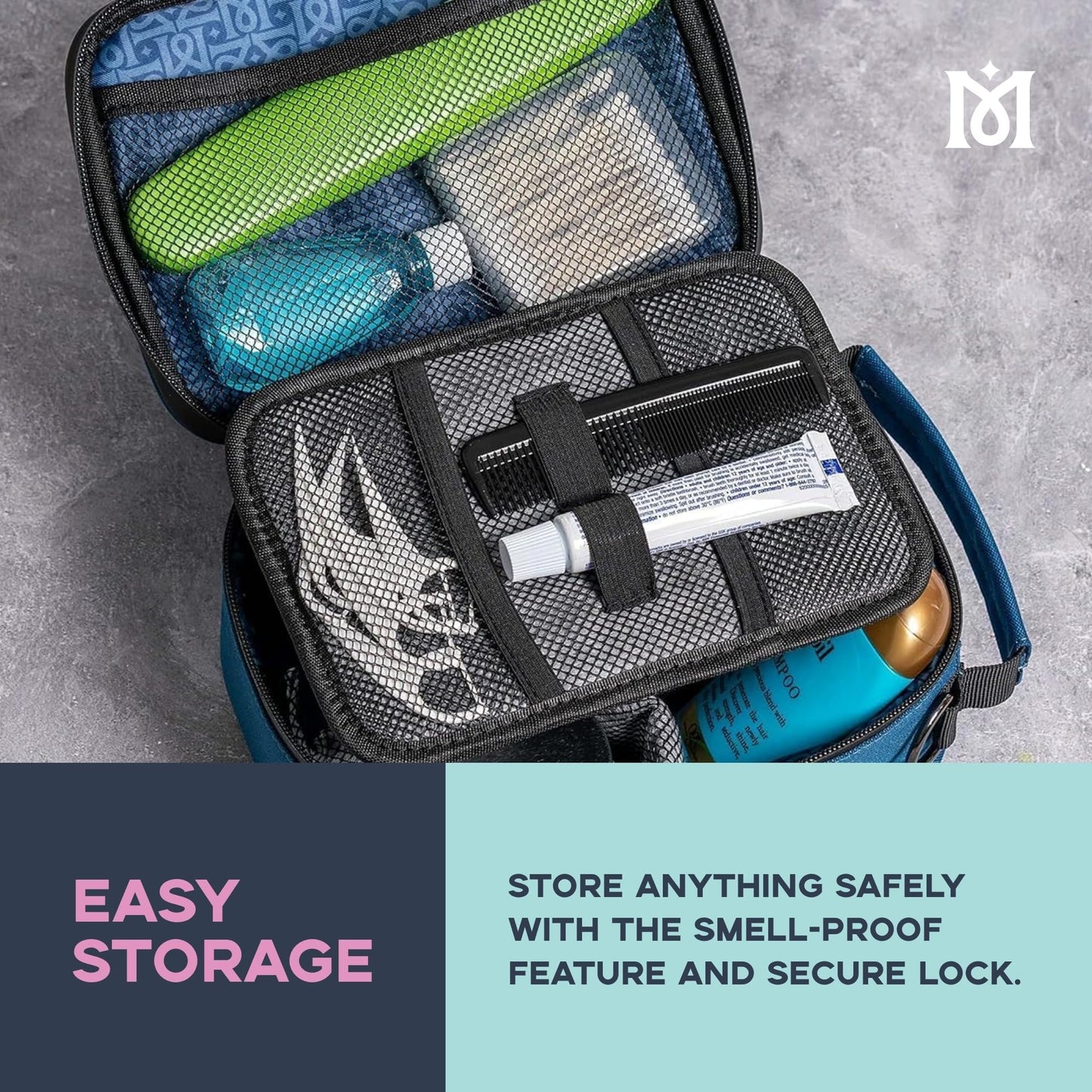 MAGICAL BUTTER Smell-Proof Bag with Combination Lock – Travel Lunch Bag with Tray & Jar – Durable, Portable, Odor-Control Storage Case