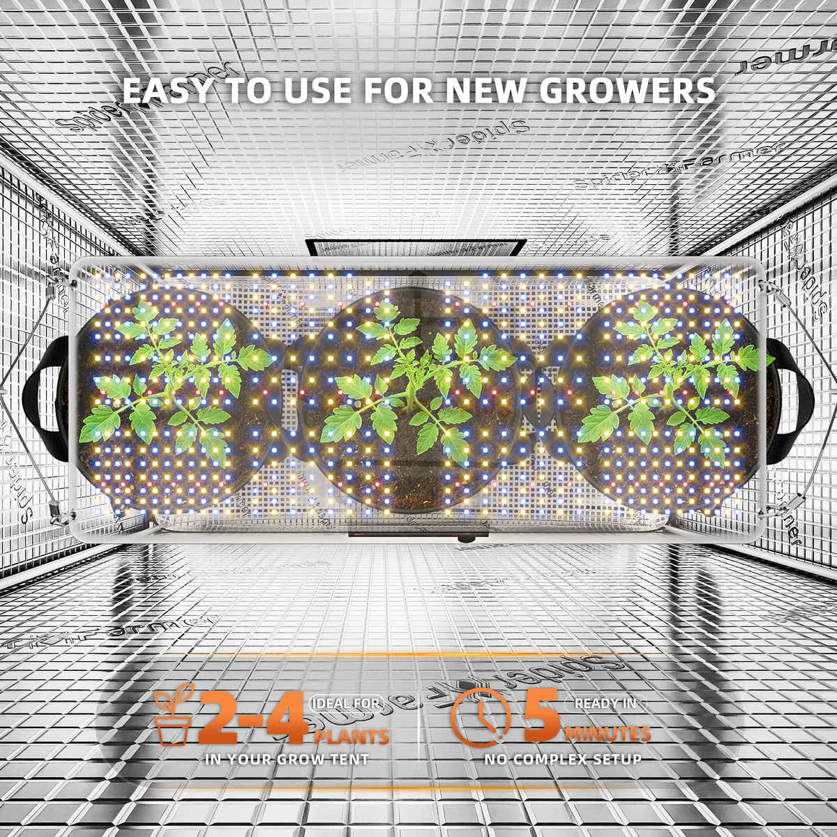 Spider Farmer SF1000 LED Grow Lights for Indoor Plants in 2x2/3x3 Grow Tent