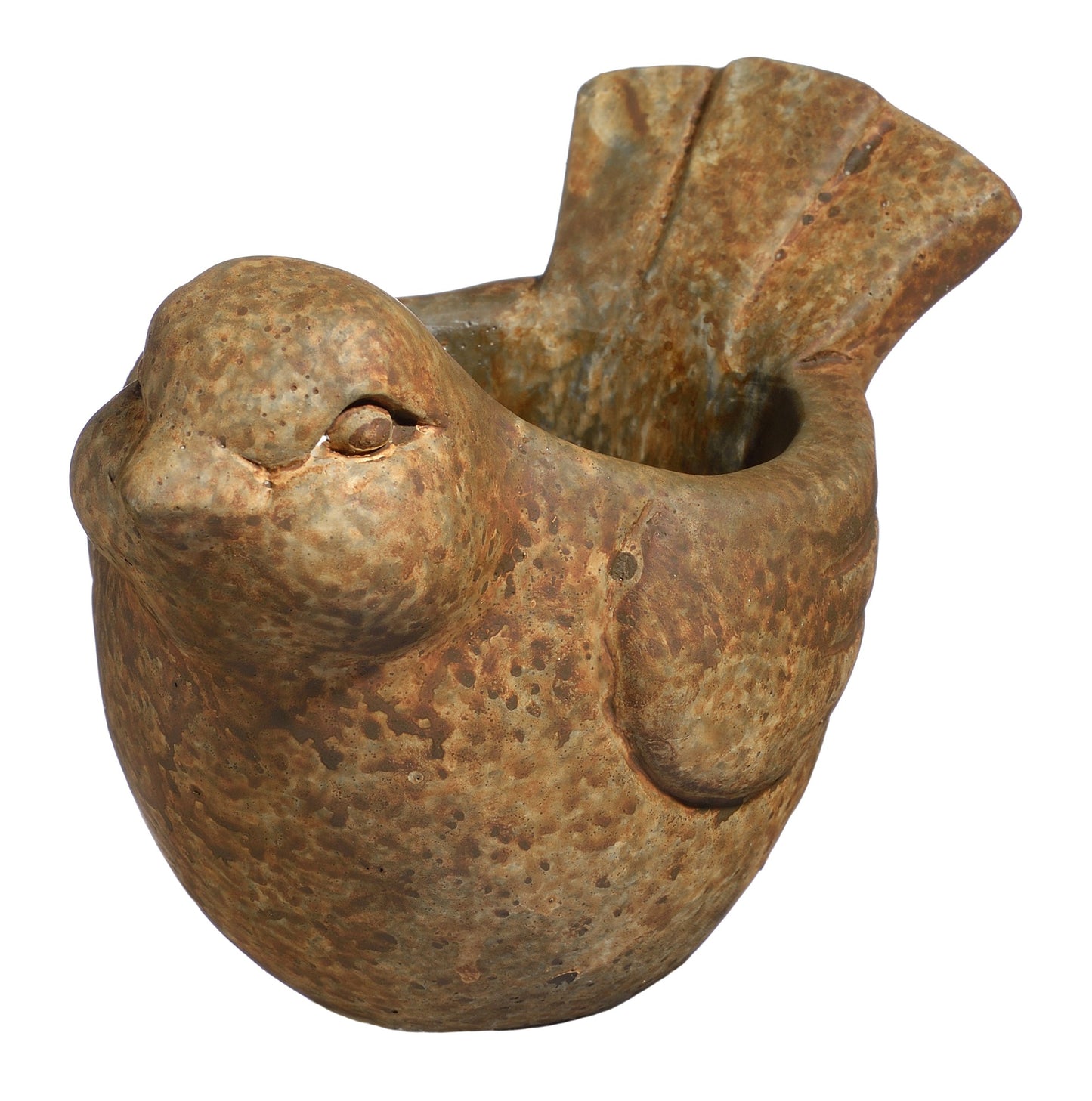 Classic Home and Garden Cement Buddies Animal Planter - Cute Desk Decoration - UV Coated Animal Vase w/Removable Drain Plug - Succulent Planter for Indoor/Outdoor Use (Bird Planter, Rust, Large)