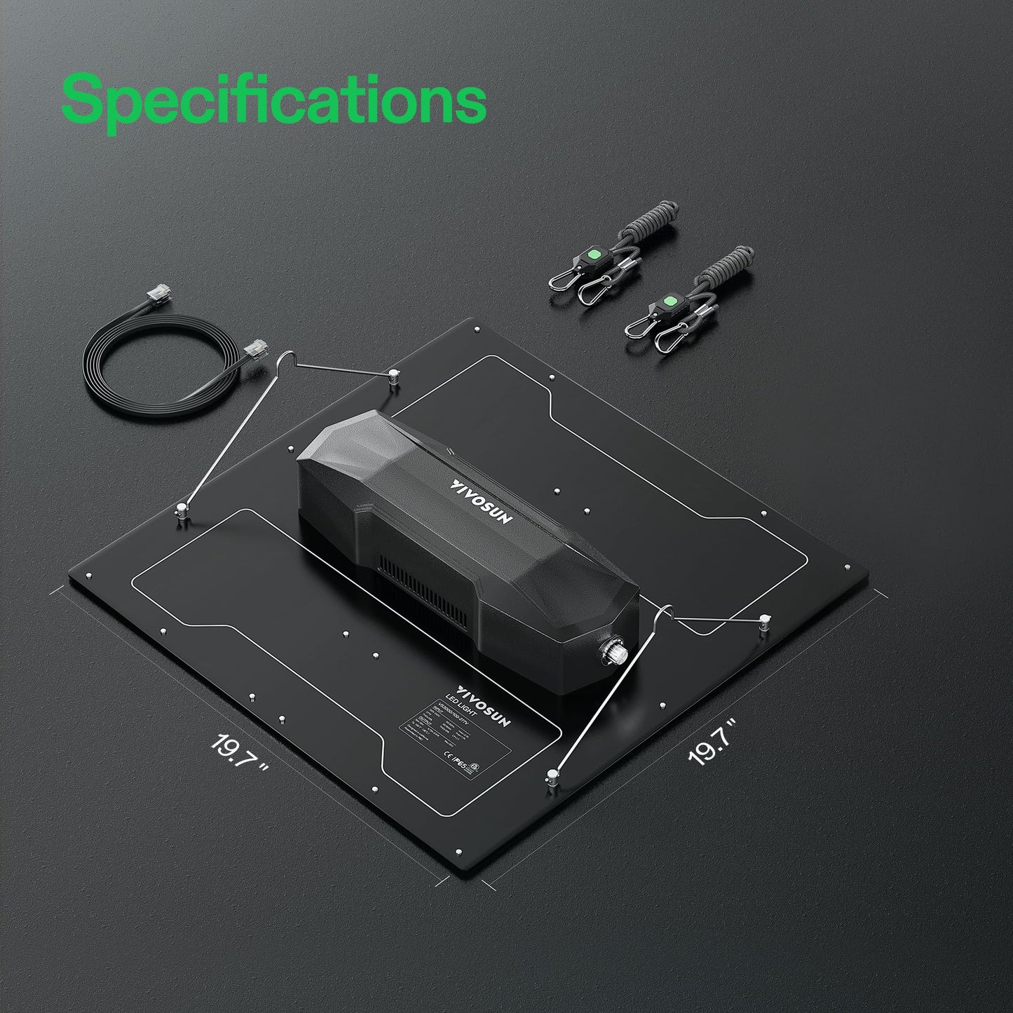 VIVOSUN VS2000 LED Grow Light with Full Spectrum Diodes & Brand Driver Dimmable Lights Sunlike for Seedling Veg & Bloom Plant Grow Lamps for 2x4/3x3 Grow Tent