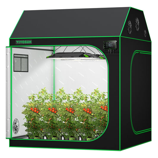 VIVOSUN R846 4x8 Grow Tent, 96"x48"x72" Roof Cube Tent with Observation Window and Floor Tray for Hydroponics Indoor Plant for VS4000/VSF4300