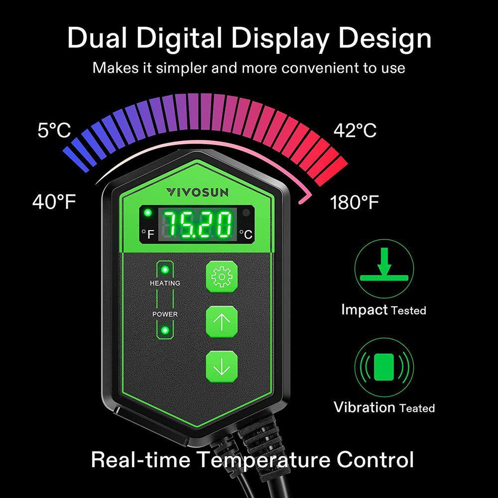 48 In. X 20.75 In. Seedling Heat Mat and Digital Thermostat Combo Set