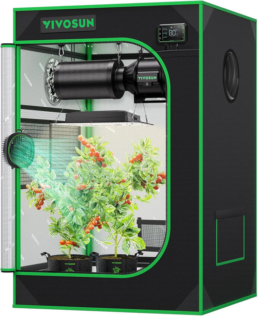 S223 2X2 Grow Tent, 24"X24"X36" High Reflective Mylar with Observation Window and Floor Tray for Hydroponics Indoor Plant for VS1000