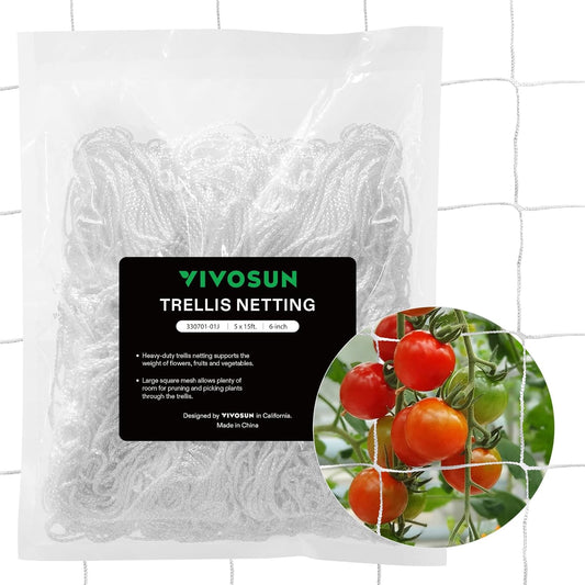 Heavy-Duty Polyester Plant Trellis Netting 5 X 15Ft, 1 Pack