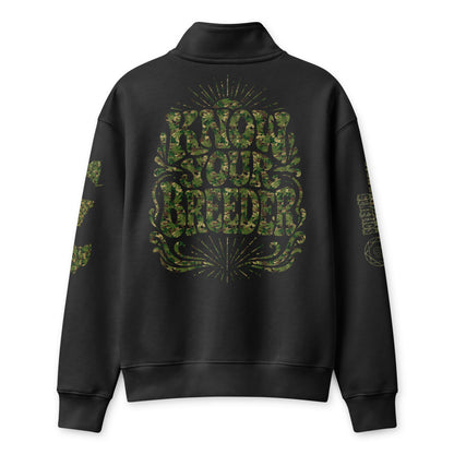 Cannauflage x Know Your Breeder Half-Zip — back view